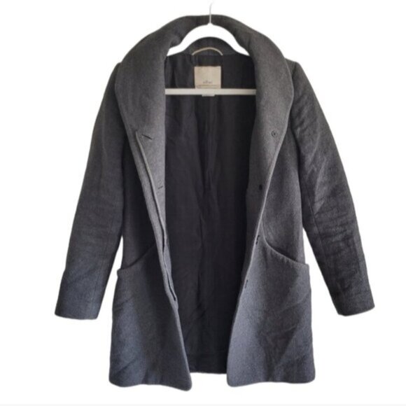 Aritzia Wilfred Grey Cocoon Wool-Cashmere Coat Size XS - Picture 3 of 14